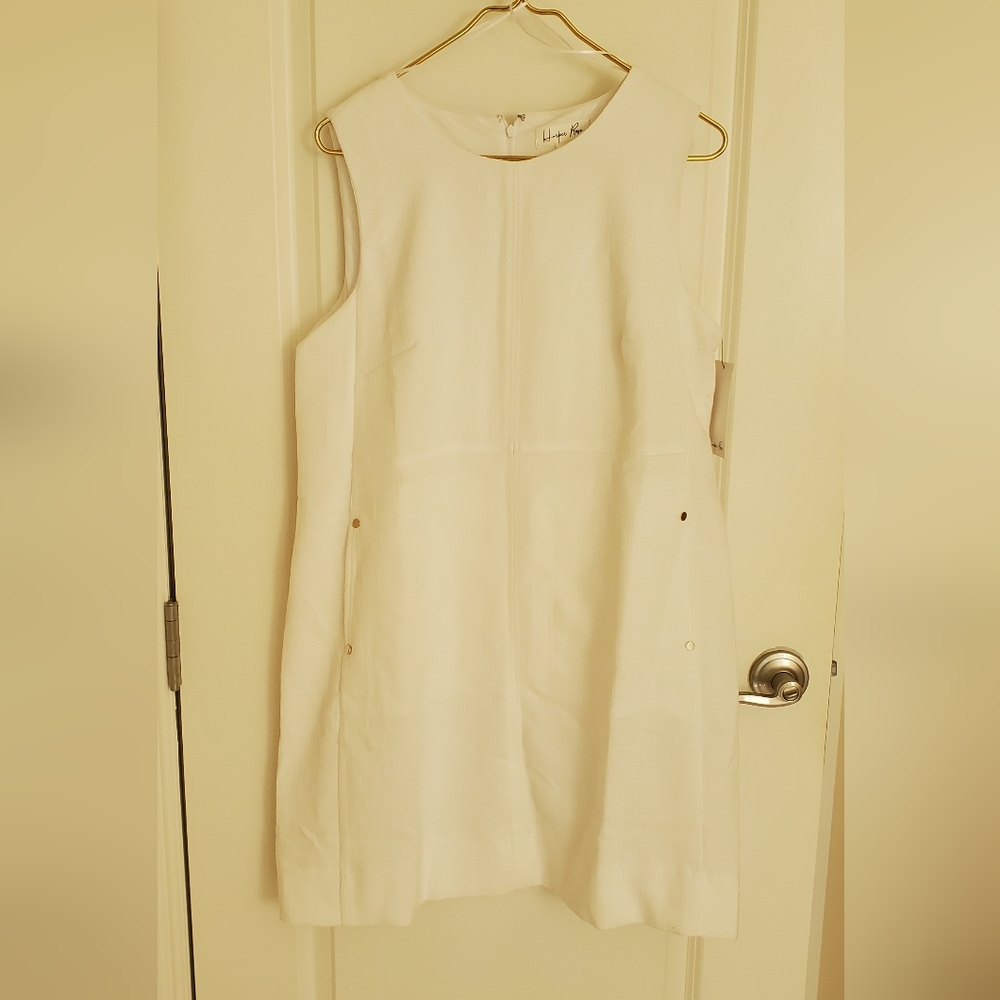 SZ 12 Harper Rose White Sleeveless Pocket Dress
